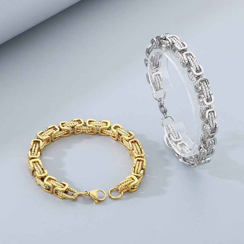 Planderful Hip Hop Personalized Mens Steel Bracelet