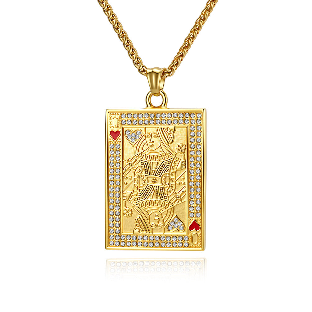 Stainless Steel Zircon Gold-Plated Necklace