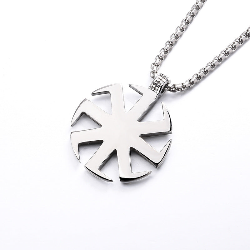 Steel Necklace – Statement Talisman Pendant
