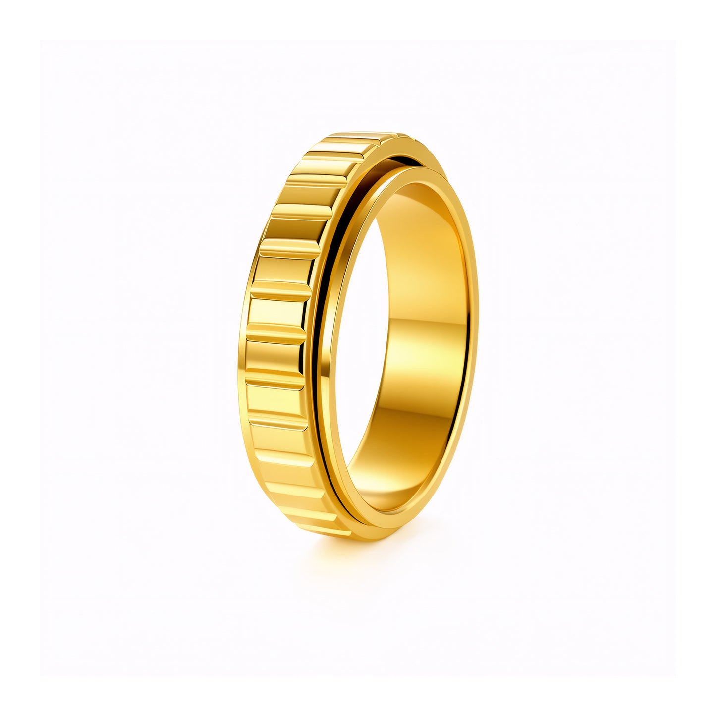 Planderful Everyday Genie Rotatable Decompression Gear Ring Stainless Steel Unisex Mens Jewelry