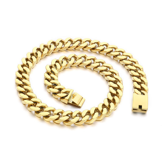 Planderful Collection Stainless Steel Cuban Chain for Men
