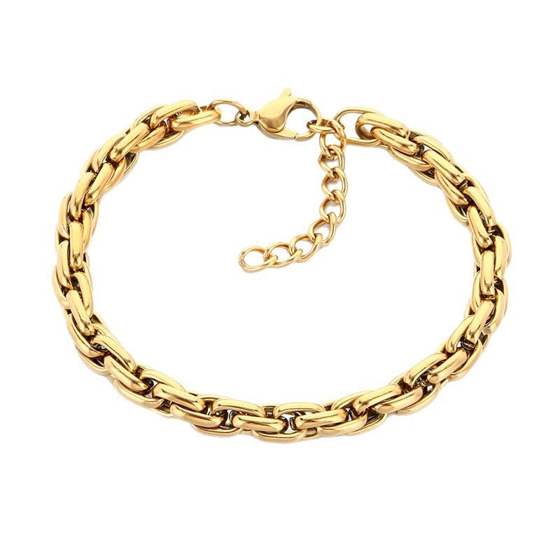 Thick Oval Cuban Unisex Bracelet Commuter Neutral Style Source