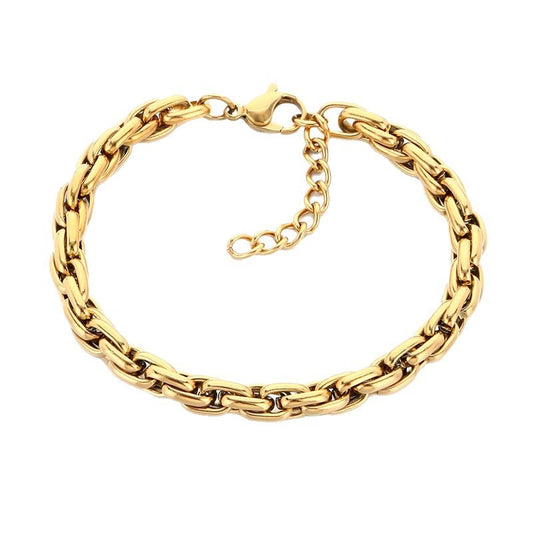 Thick Oval Cuban Unisex Bracelet Commuter Neutral Style Source