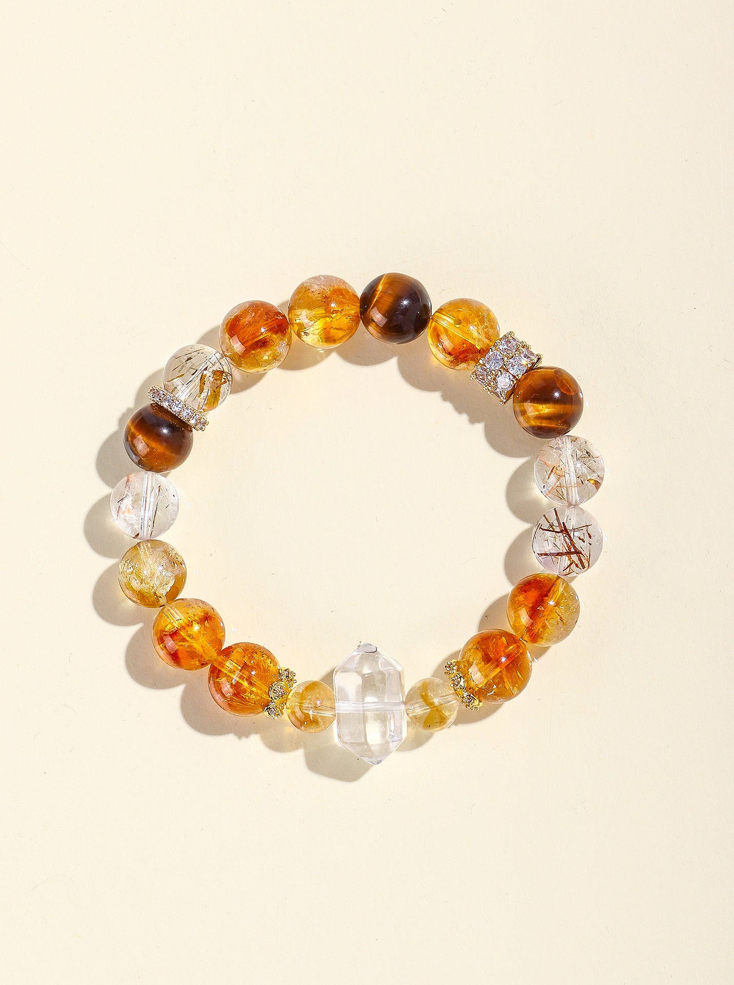 Planderful Fortune's Favor Bracelet – Natural Tiger's Eye and Citrine Gemstones