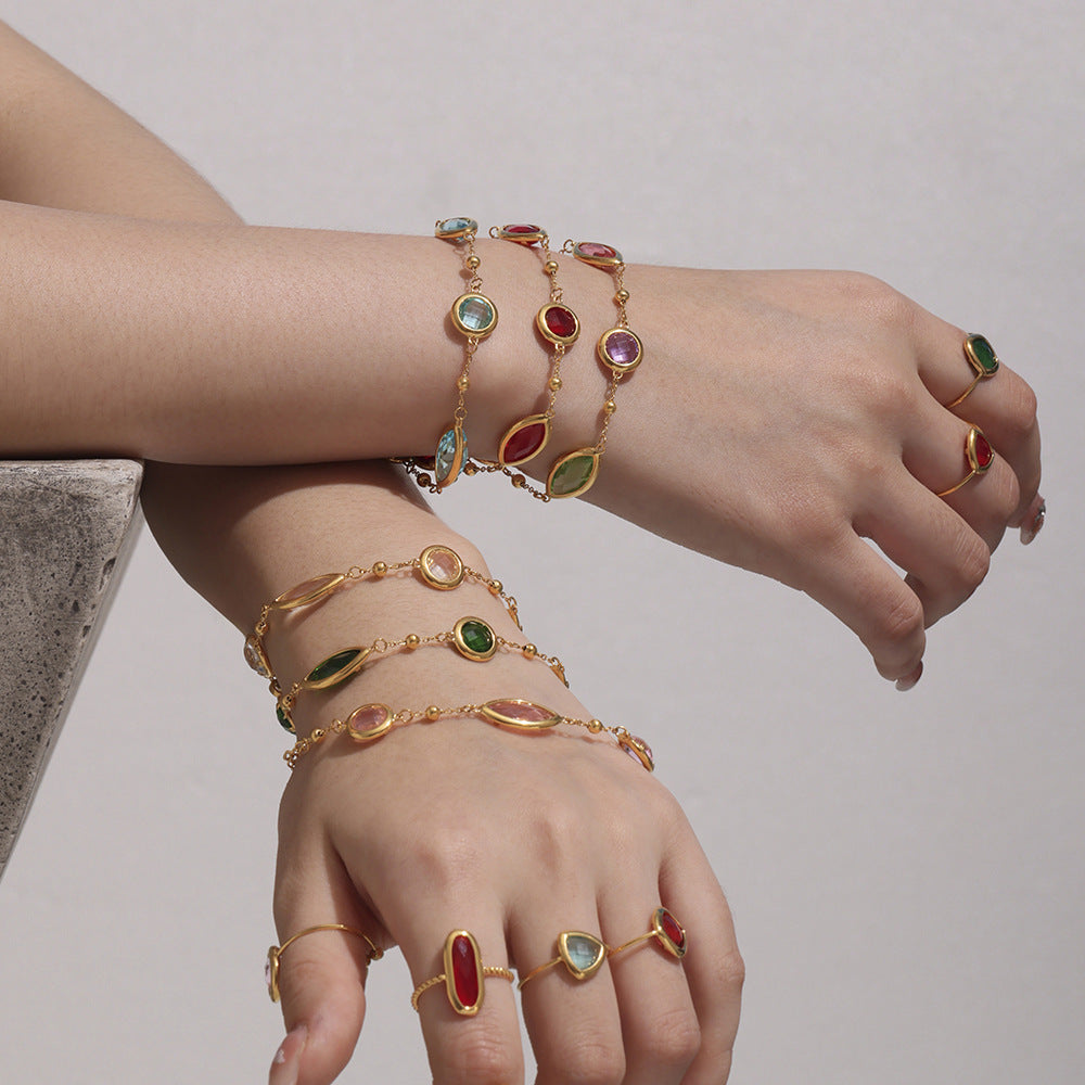 Planderful Dopamine Glass Ball Bracelet For Elegant Women