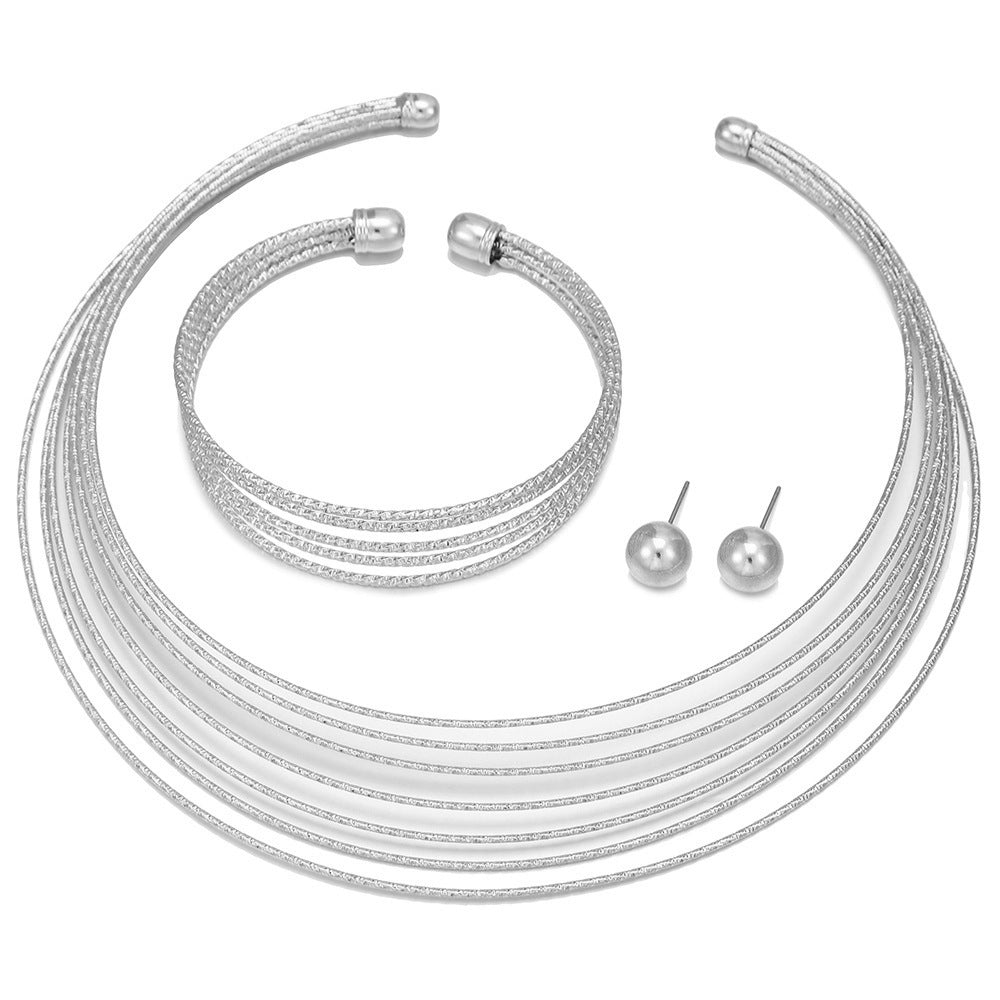 Planderful Savanna Rhythms Jewelry Set – Elegant Multi-Layer Design