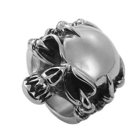Titanium Steel Skull Ring for Men - Retro Trendy Dragon Claw Design - Personalized Accessories