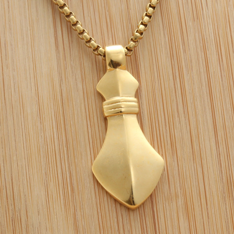 Titanium Steel Punk Tag Pendant Necklace - Retro Trendy Design for Men