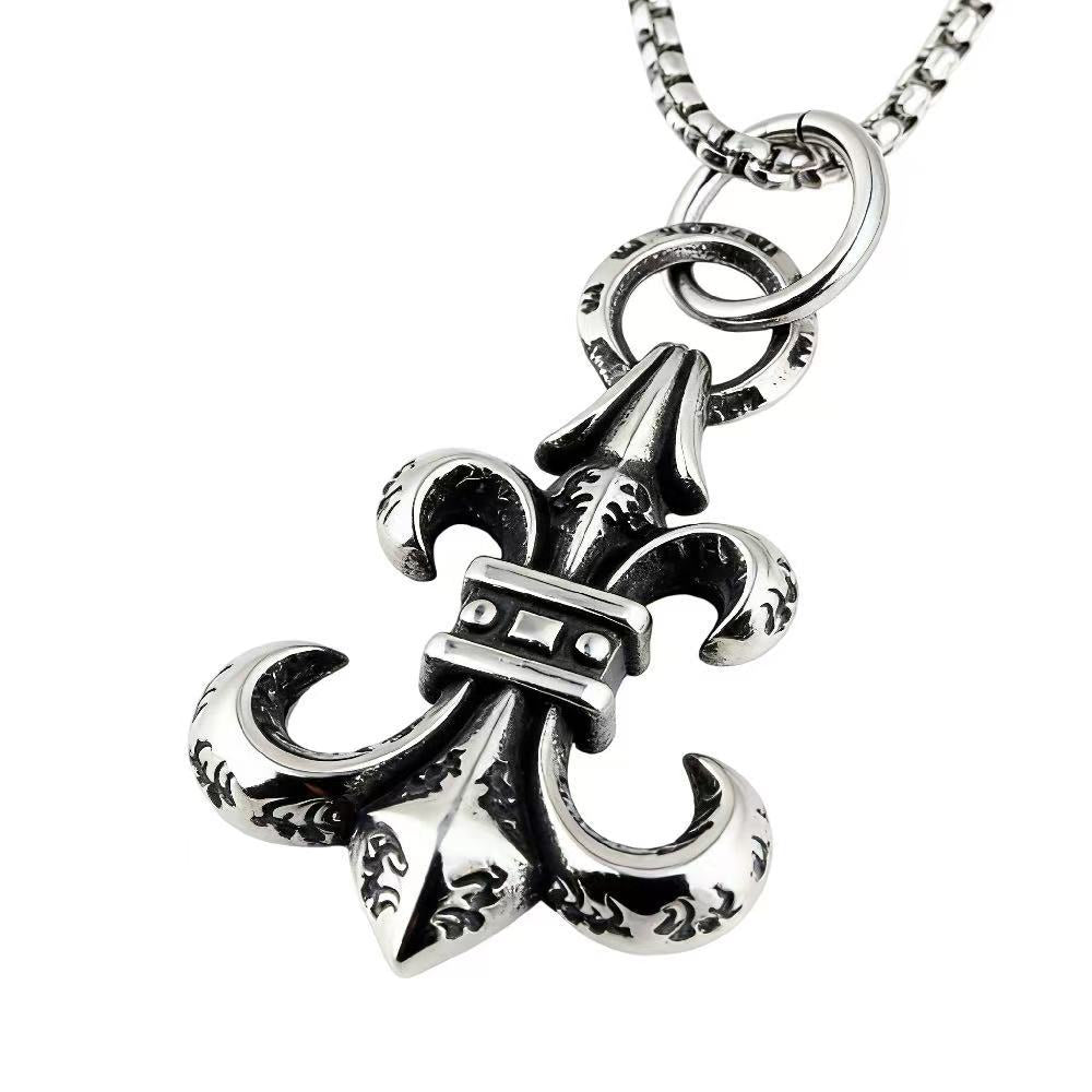 Retro Cross Flower Pendant Necklace For Couples Unisex Protection Charm By Planderful Everyday Genie