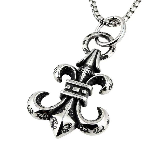 Retro Cross Flower Pendant Necklace For Couples Unisex Protection Charm By Planderful Everyday Genie