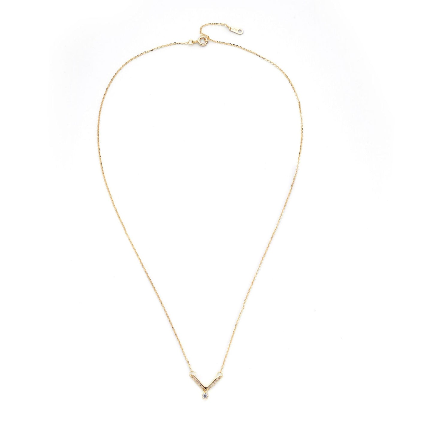 Temperament Versatile Niche Design V Word Sterling Silver Necklace