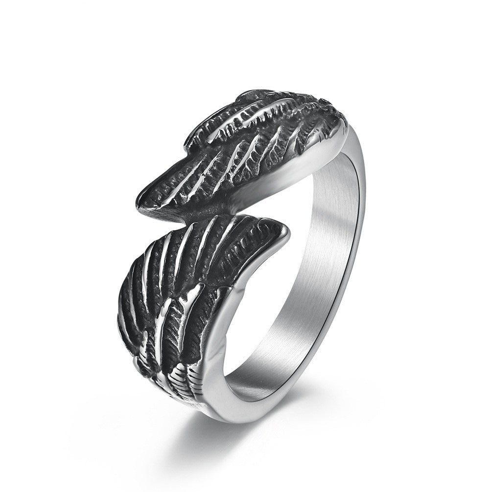 Amazon Hot-Selling Retro Wings Guardian Angel Ring Jewelry