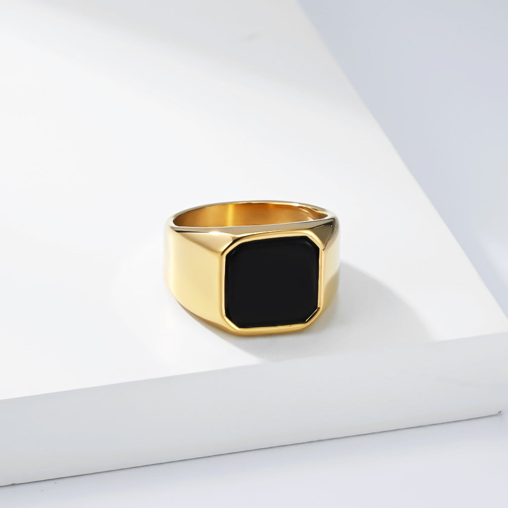 Unisex Titanium Steel Gemstone Ring By Planderful Everyday Genie For Fashion Forward Adults