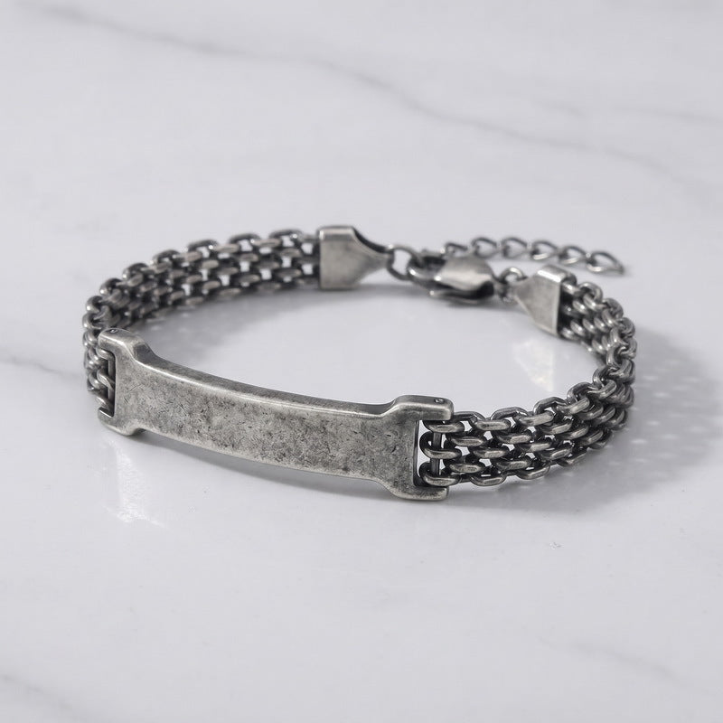 Smooth Curved Bar Mesh Chain Titanium Steel Bracelet Stainless Steel Extension Chain