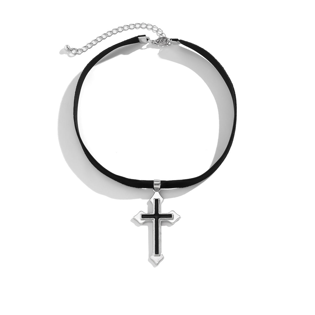 Cross Pendant Choker Necklace Planderful Vienna Verve Exaggerated Statement Metal Jewelry For Women