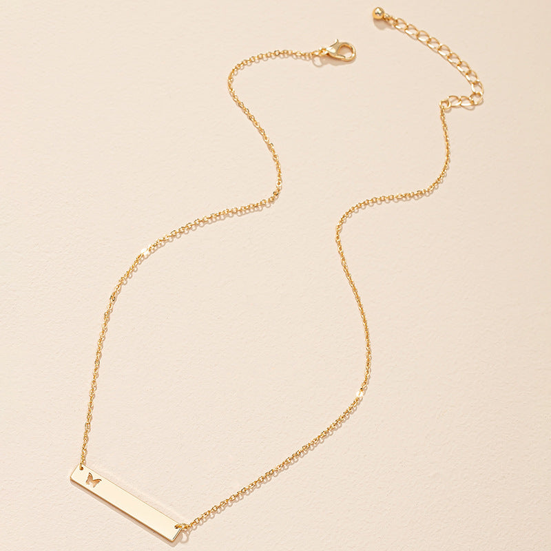 European and American Chic Butterfly Pendant Necklace with Snake Bone Chain