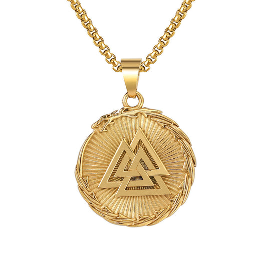 Planderful Nordic Viking Triangular Snake Pendant Titanium Steel Personalised Unisex Protection Necklace