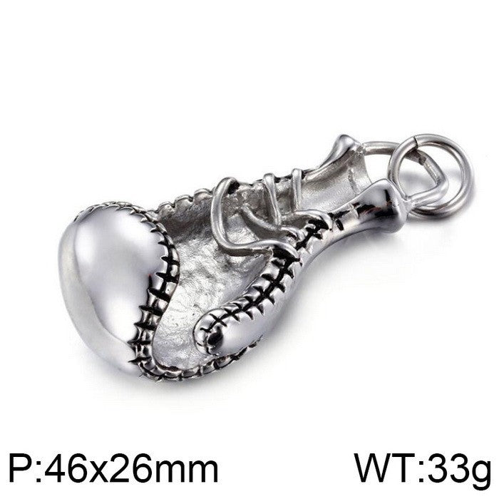 Custom Titanium Steel Boxing Gloves Pendant - Men's Fitness Fashion Accessory