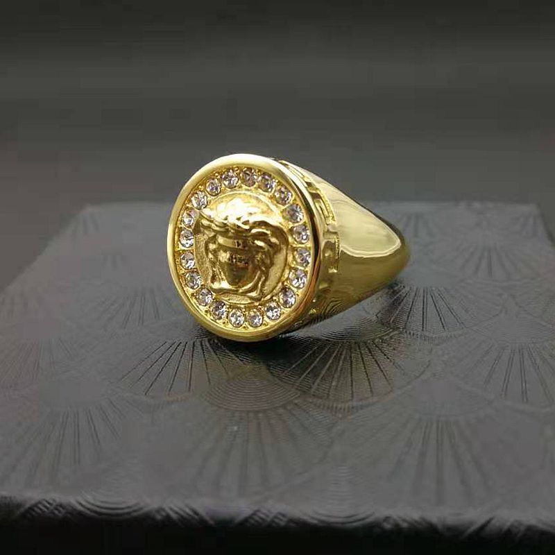 Planderful Everyday Genie Hip Hop Ring Titanium Steel Gold Plated Ancient Greek Mythology For Men And Women Size 7 To 13