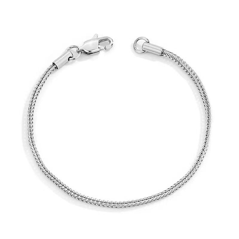 Planderful Jewelry Mens Gold Tone Steel Bracelet With Fox Tail Handmade Design