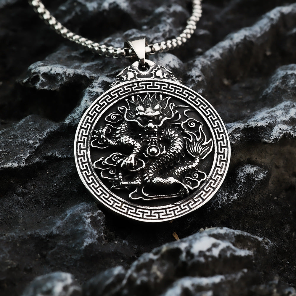 European And American Retro Jewelry Stainless Steel Dragon Pendant