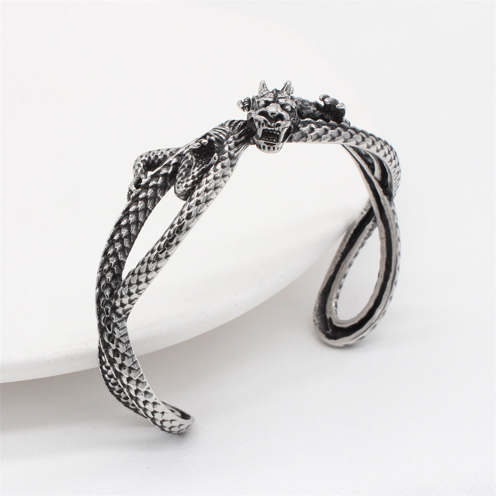 Planderful Everyday Genie – European and American Retro Skull Titanium Steel Bracelet for Men