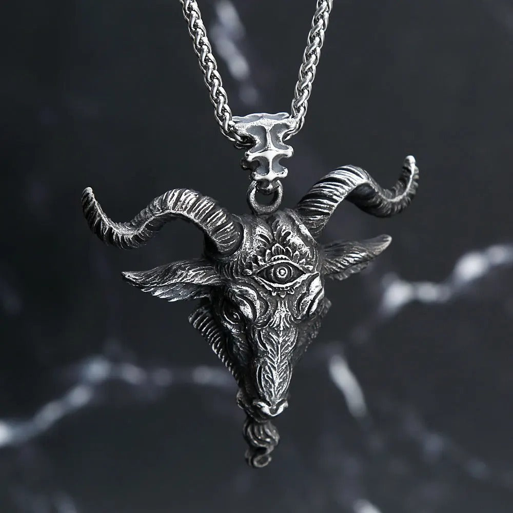 Punk Evil Eye Stainless Steel Men's Pendant Necklace