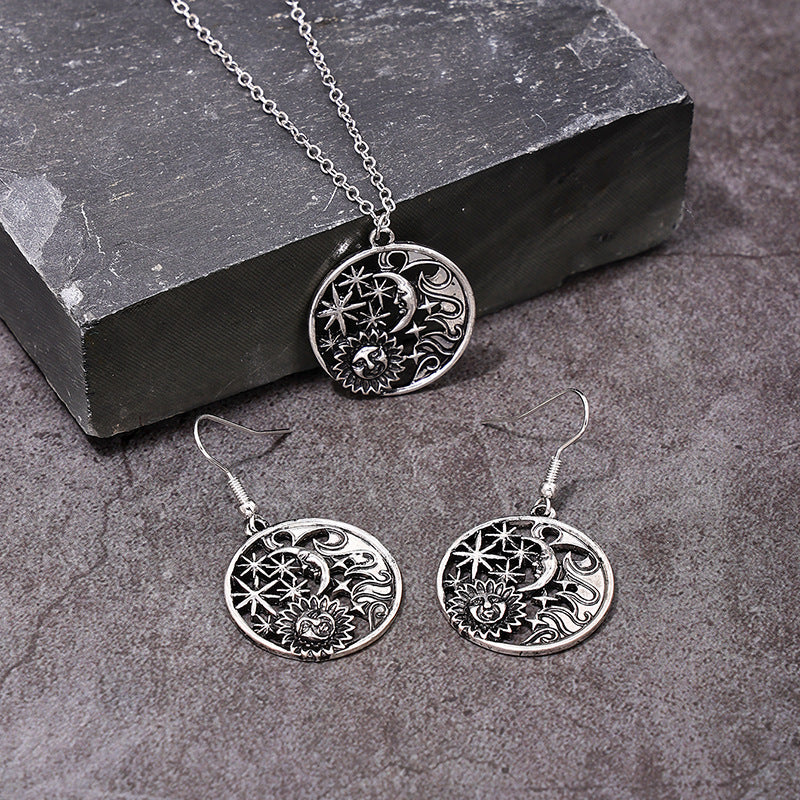 Bohemian Sun, Moon, and Stars Metal Jewelry Set