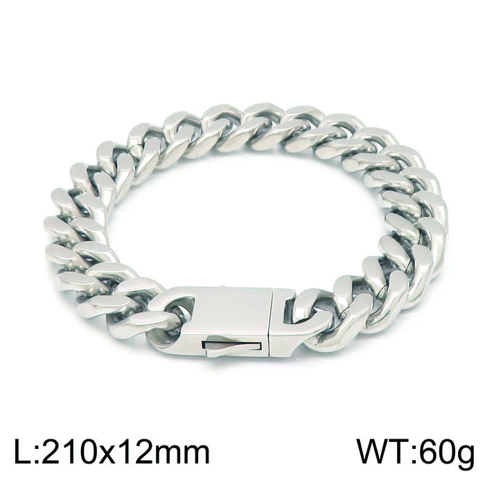 Planderful Everyday Genie Mens Stainless Cuban Bracelet