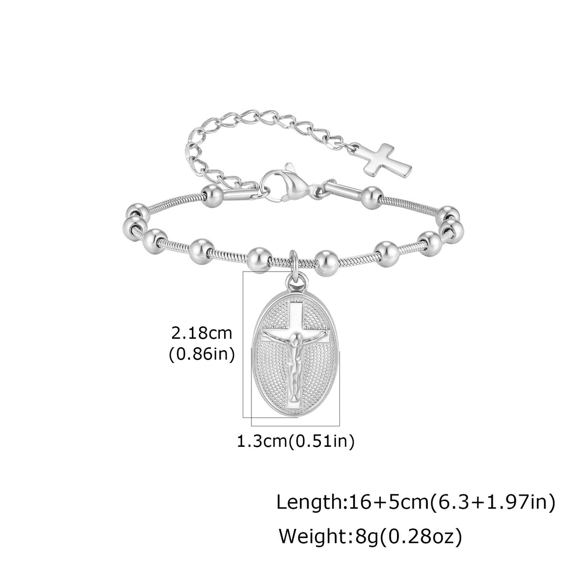 Cross Snake Stainless Steel Bracelet Unisex