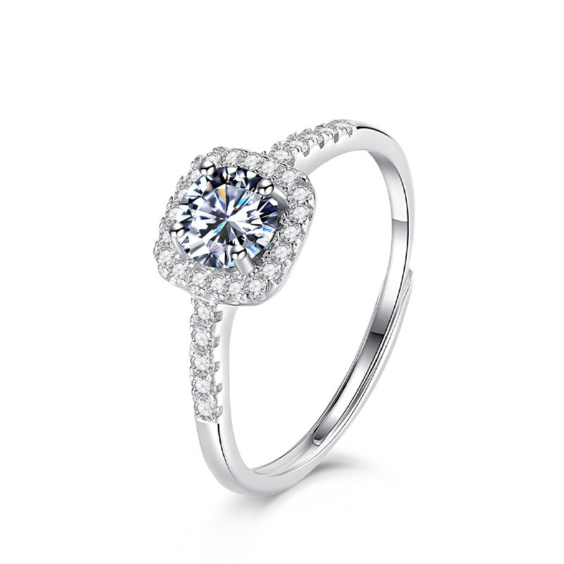 Vintage D-Color S925 Sterling Silver Ring