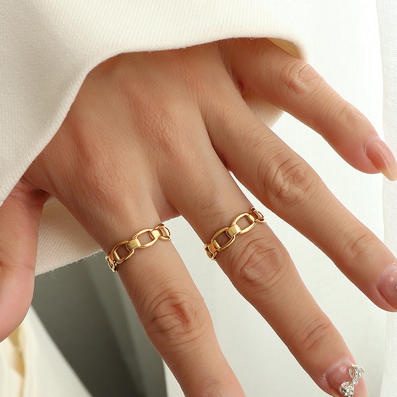 Whimsical French Wind Bone Knot Adjustable Ring