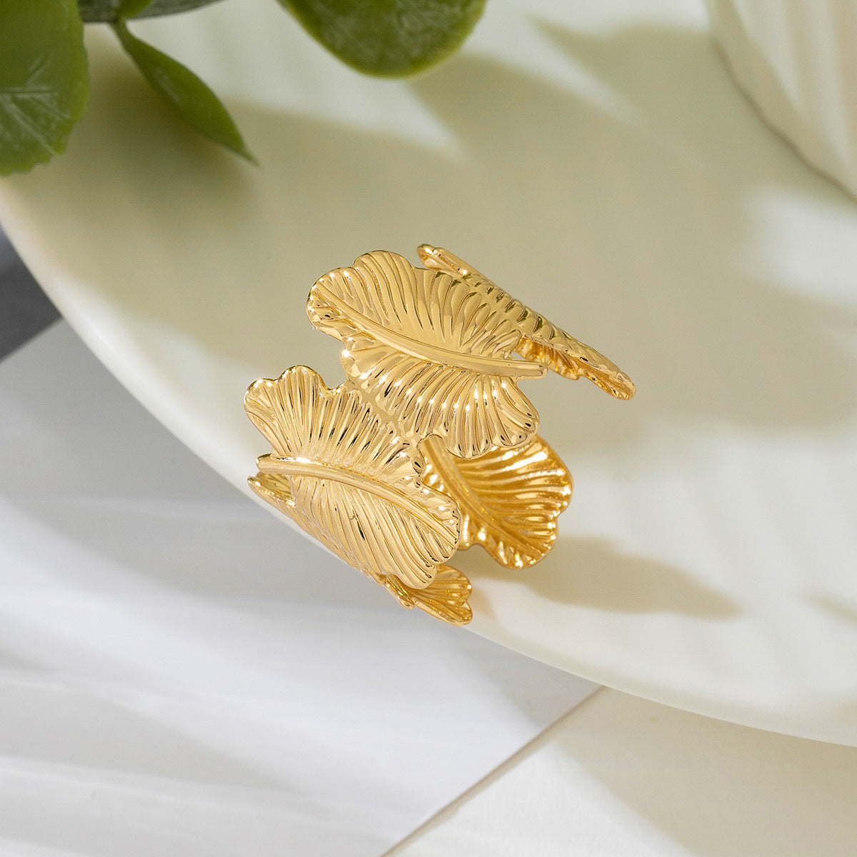 Stylish Metal Leaf Jewelry Set for Women by Planderful