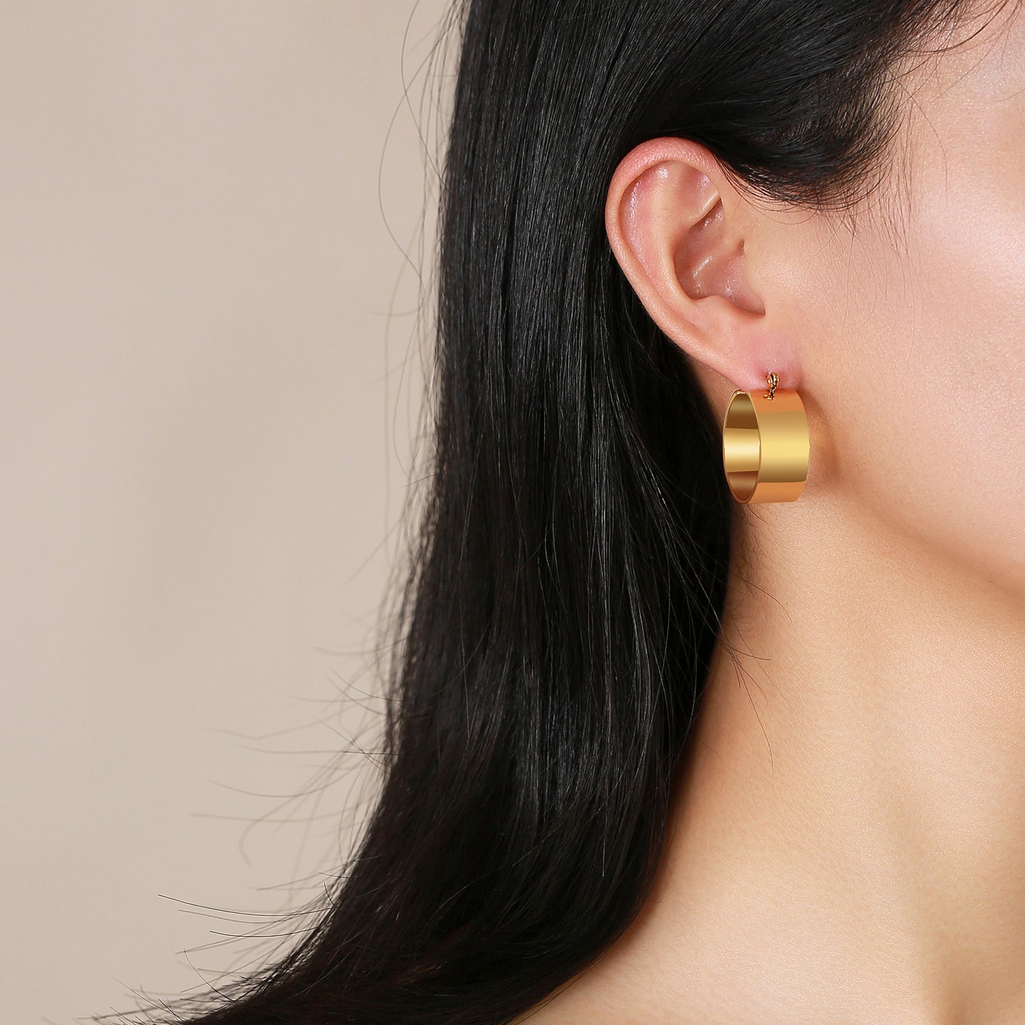 Jewelry Ins Wind Earrings Metal Bare Body Glossy Large Ring