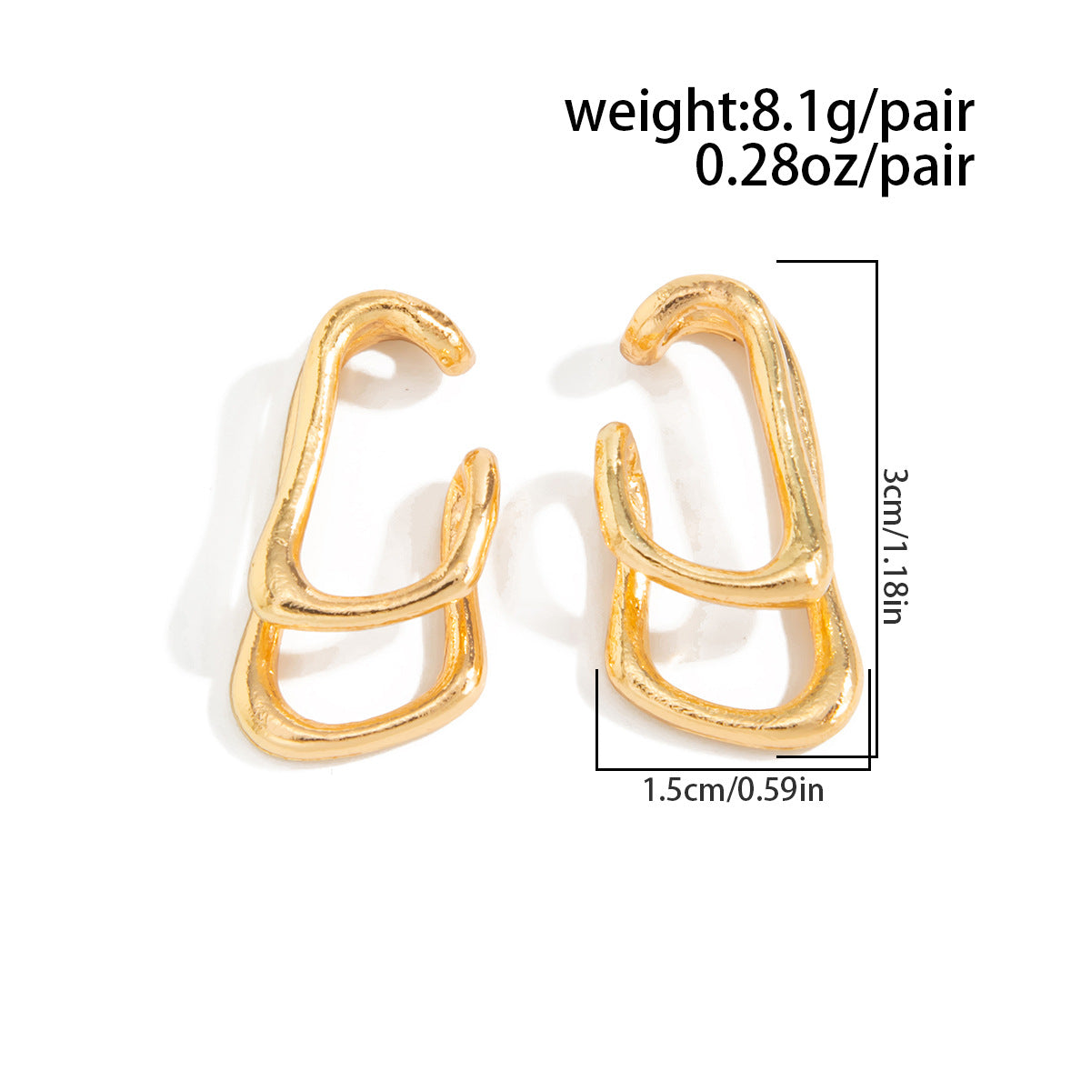 Planderful Vienna Verve C Shaped Ear Clips Without Holes Geometric Statement Earrings for Minimalist Fashion Lovers