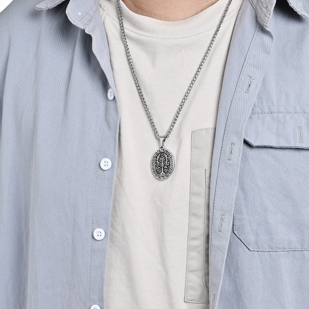 Timeless Tree of Life Titanium Steel Necklace for Men