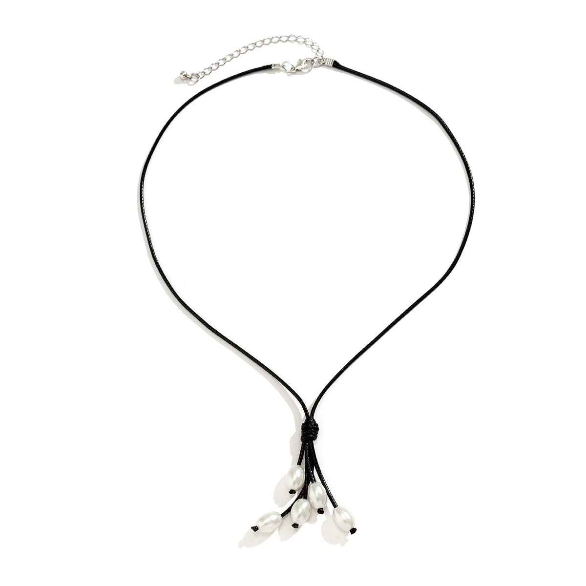 Elegant Geometric Necklace with Pearl Tassel - Vienna Verve Collection