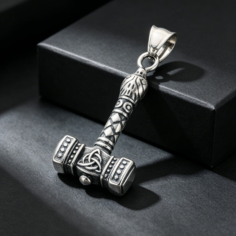 Nordic Viking Quake Stainless Steel Men's Pendant Vintage Irish Knot Mythical Pendant Necklace