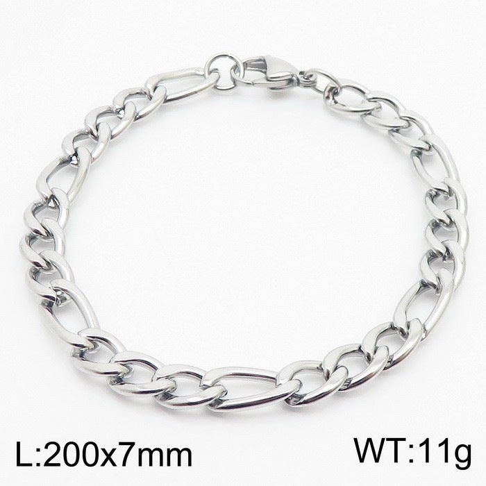 Minimalist Unisex Bracelet Stacked Figaro Twist Chain Cuban Chain