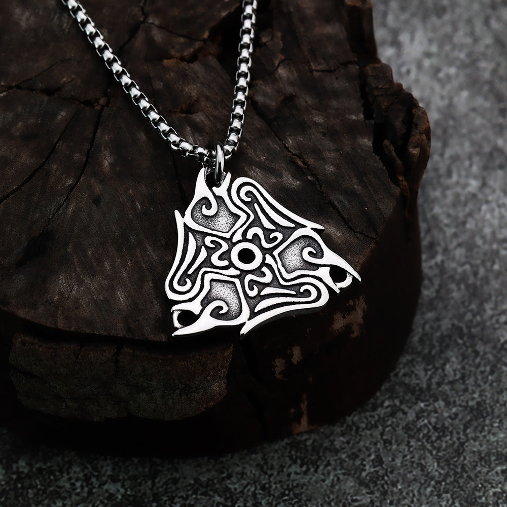 Viking Pendant Necklace For Men Durable Stainless Steel Crow Totem Norse Legacy By Planderful
