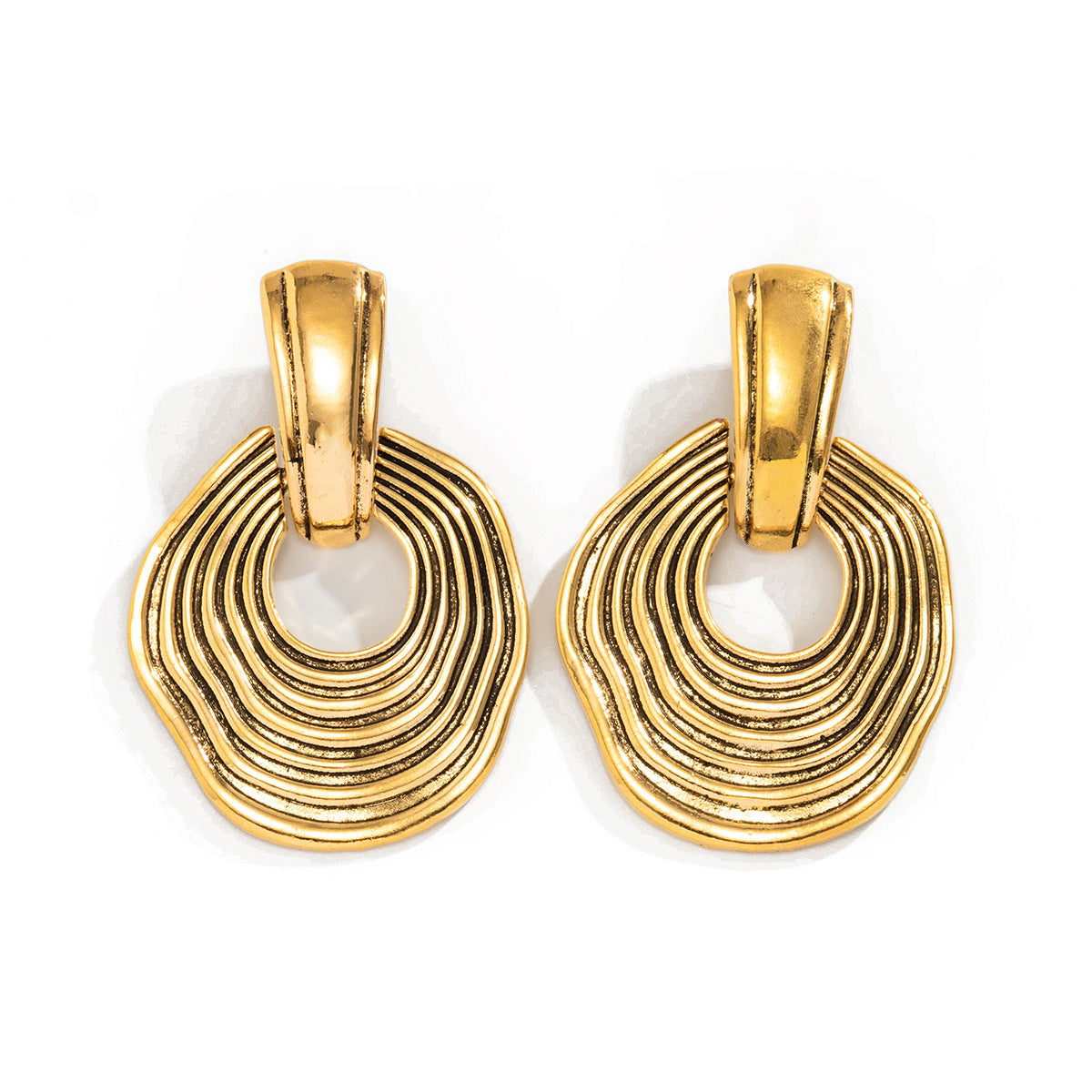 Planderful Vienna Verve Geometric Statement Earrings Exaggerated Ring Design For Women Bold Chic Accessory