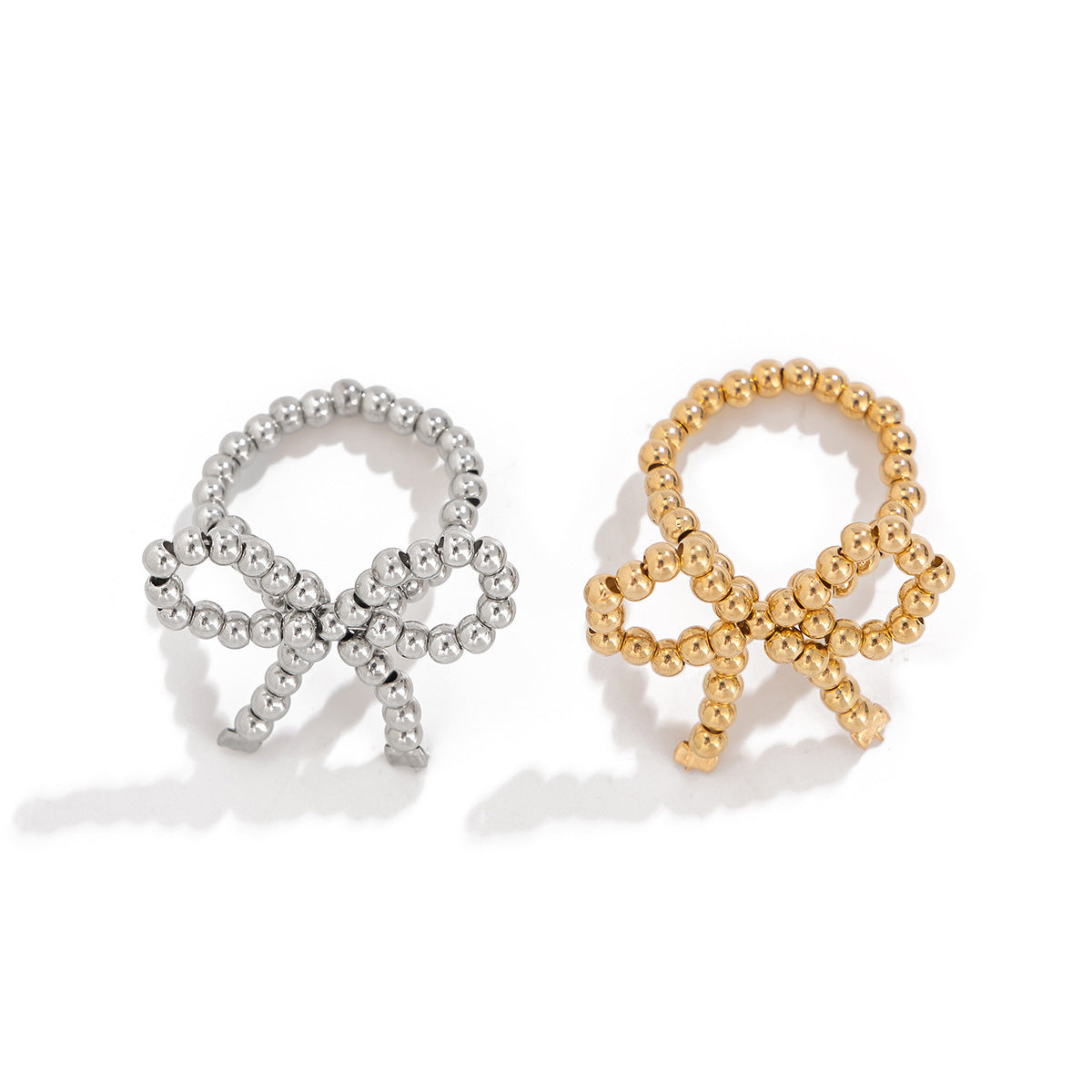 Planderful Bow Ring With Pearl Beads Metal Statement Ring For Women Vienna Verve