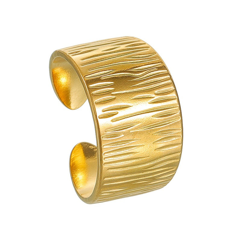 Planderful Everyday Genie Adjustable Geometric Ring Gold Plated Stainless Steel for Women and Men