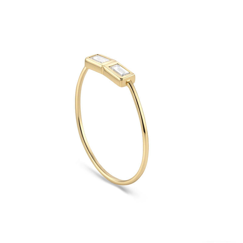 S925 Sterling Silver Zircon Ring Fine Index Finger Ring