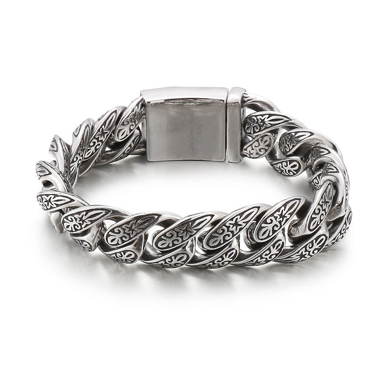 Old & – Flower Men's Titanium Steel Bracelet Hair