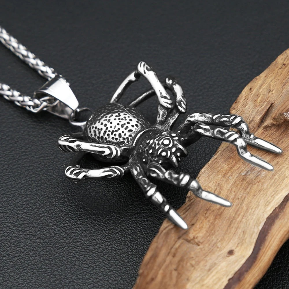 Gothic Spider Stainless Steel Men's Pendant Necklace