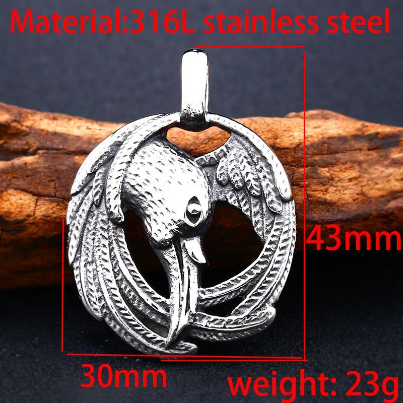 Retro Animal-Themed Stainless Steel Pendant for Men - European and American Wholesale Jewelry