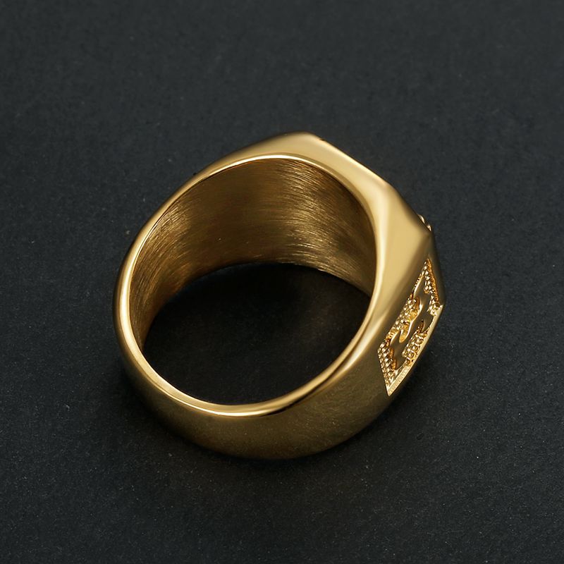 Planderful Hip Hop Ring Stainless Steel Gold Plated Epoxy Wings Eagle For Men Domineering