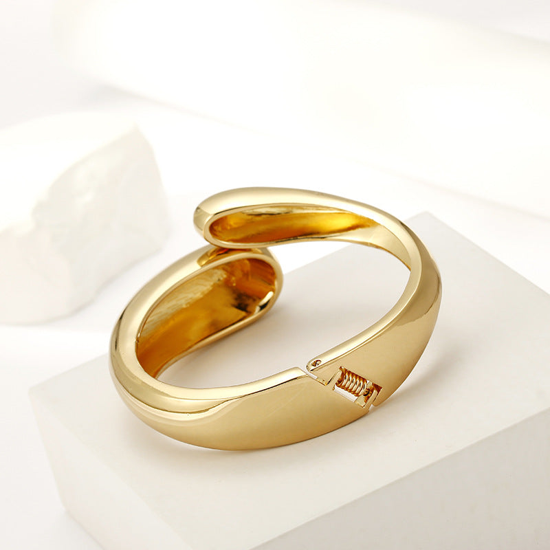 Glossy Alloy Open Bracelet - Vienna Verve Collection