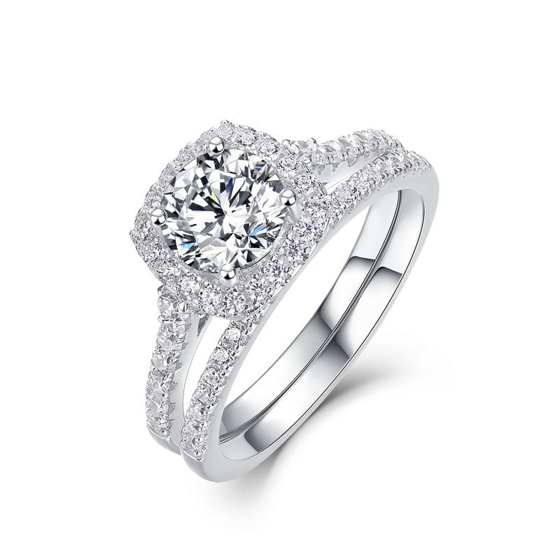 Planderful Classic Moissanite Sterling Silver Ring – 6.5 × 6.5 mm, 1 ct – Style 3